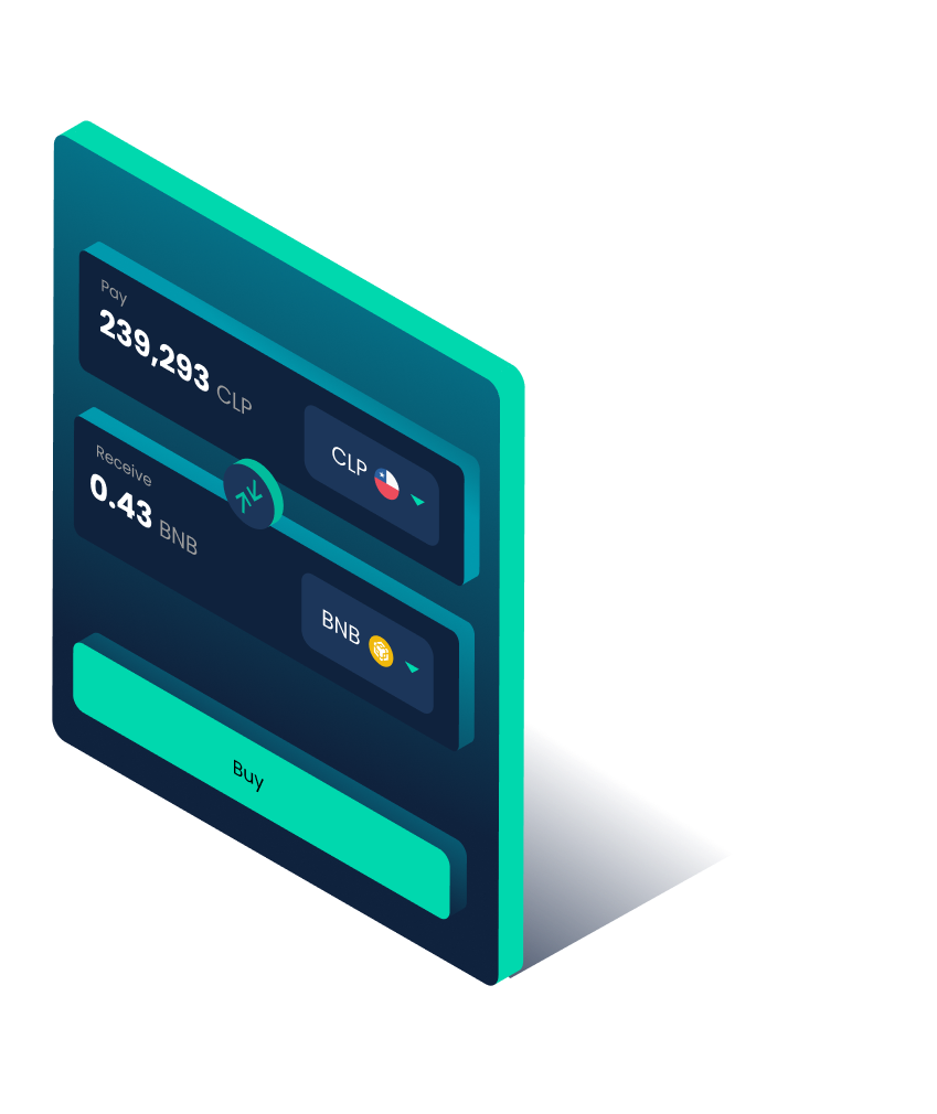 Example of a Skipo wallet showing a conversion of  BNB