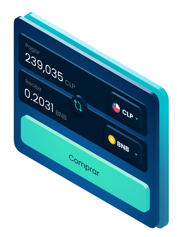 Example of a Skipo wallet showing a conversion of BNB