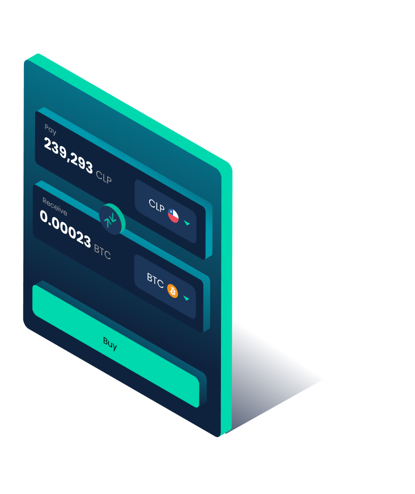 Example of a Skipo wallet showing a conversion of  Bitcoin