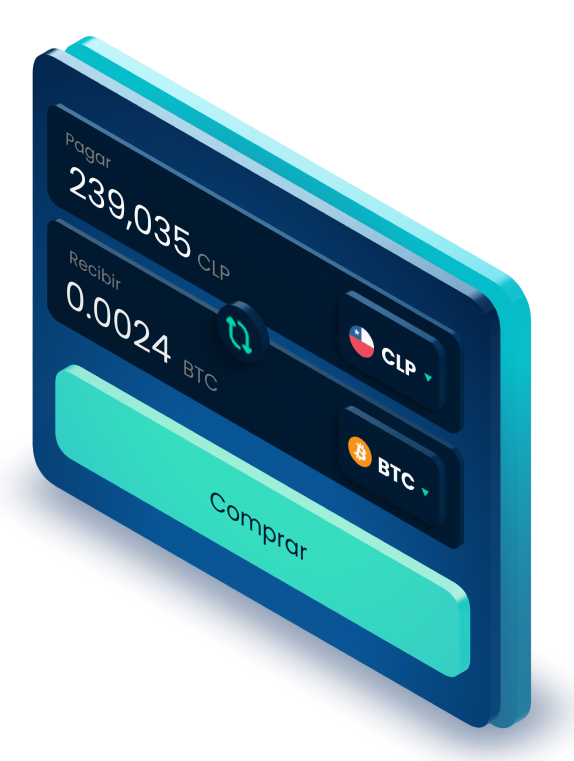 Example of a Skipo wallet showing a conversion of Bitcoin