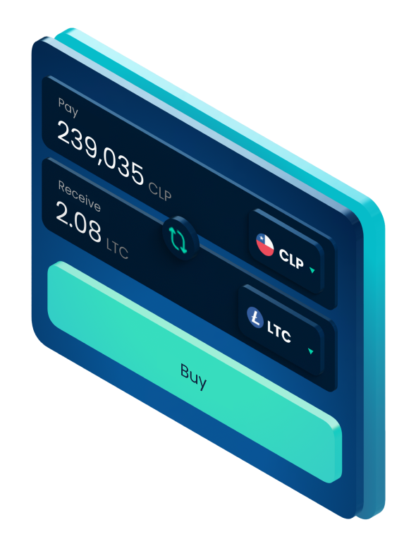 Example of a Skipo wallet showing a conversion of  Litecoin