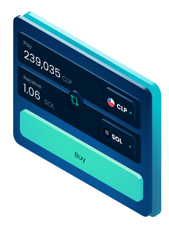 Example of a Skipo wallet showing a conversion of Solana