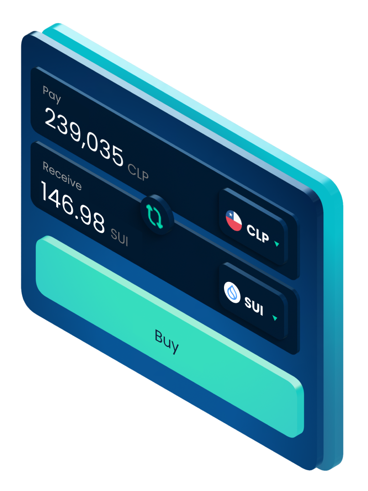 Example of a Skipo wallet showing a conversion of  Sui