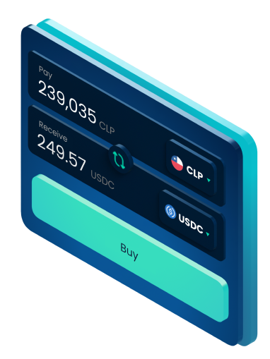 Example of a Skipo wallet showing a conversion of  USDC
