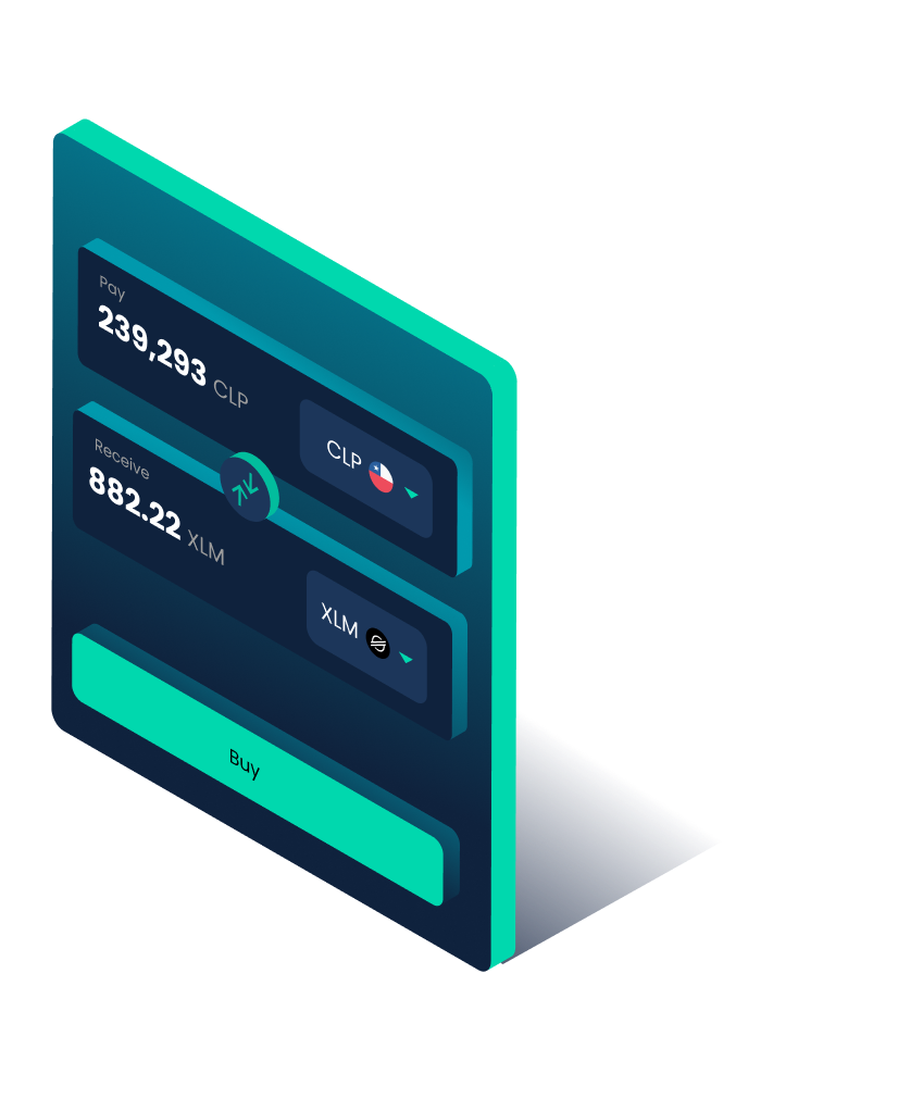 Example of a Skipo wallet showing a conversion of Stellar Lumens