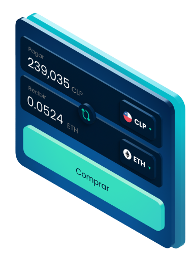 Ejemplo de una billetera Skipo mostrando una conversión de Ethereum