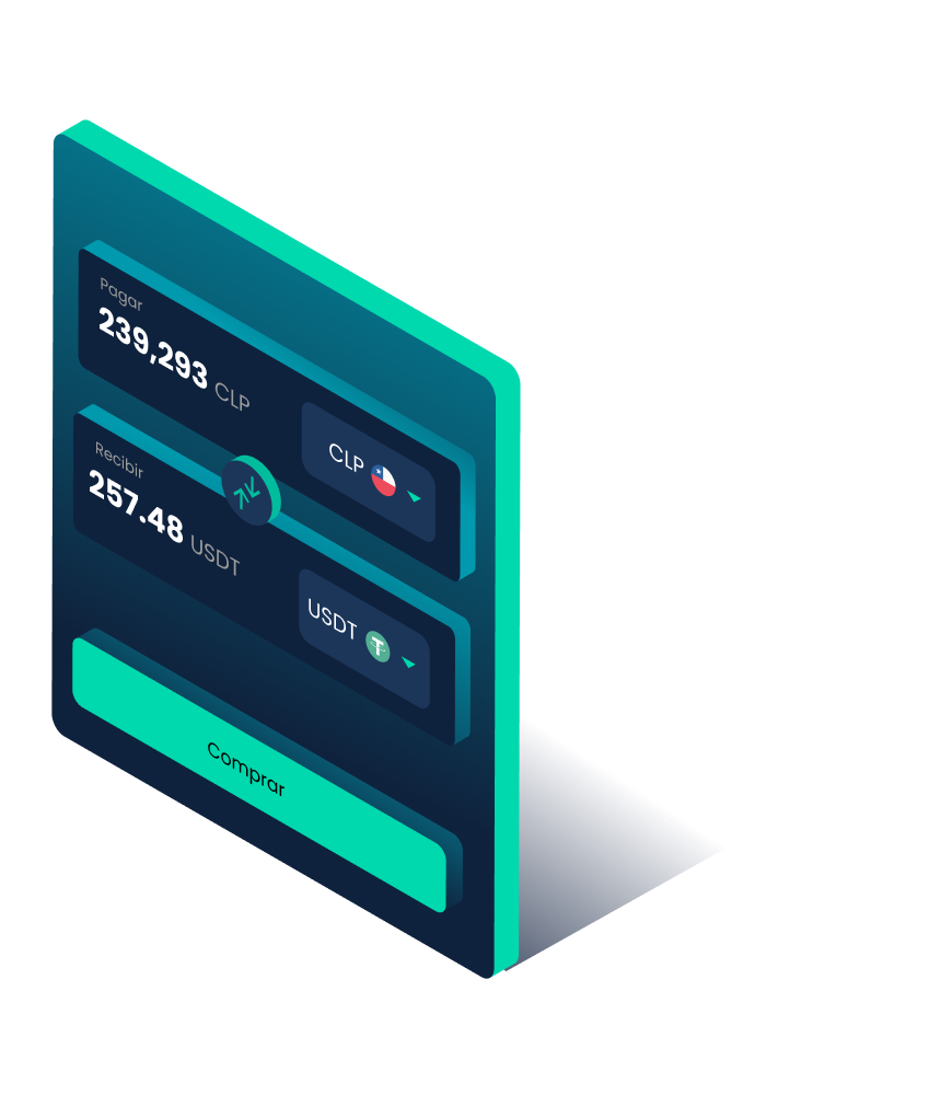 Ejemplo de una billetera Skipo mostrando una conversión de Tether