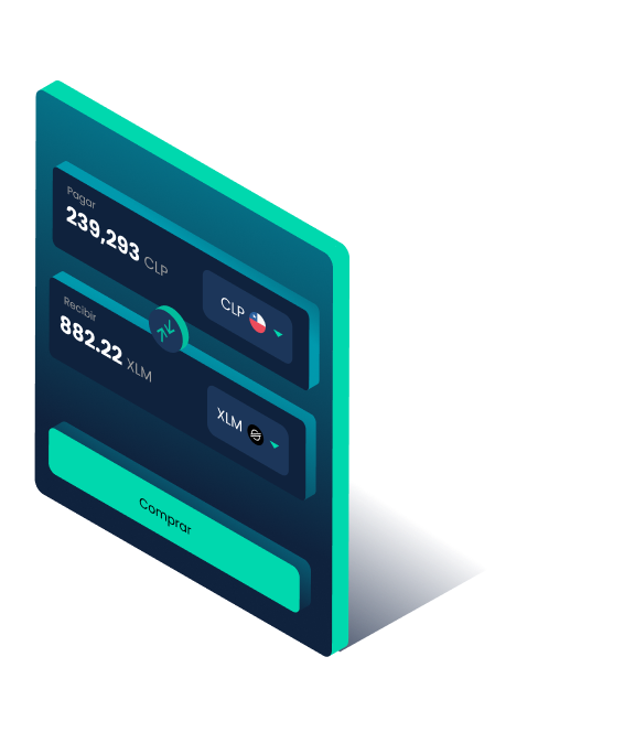 Ejemplo de una billetera Skipo mostrando una conversión de Stellar Lumens